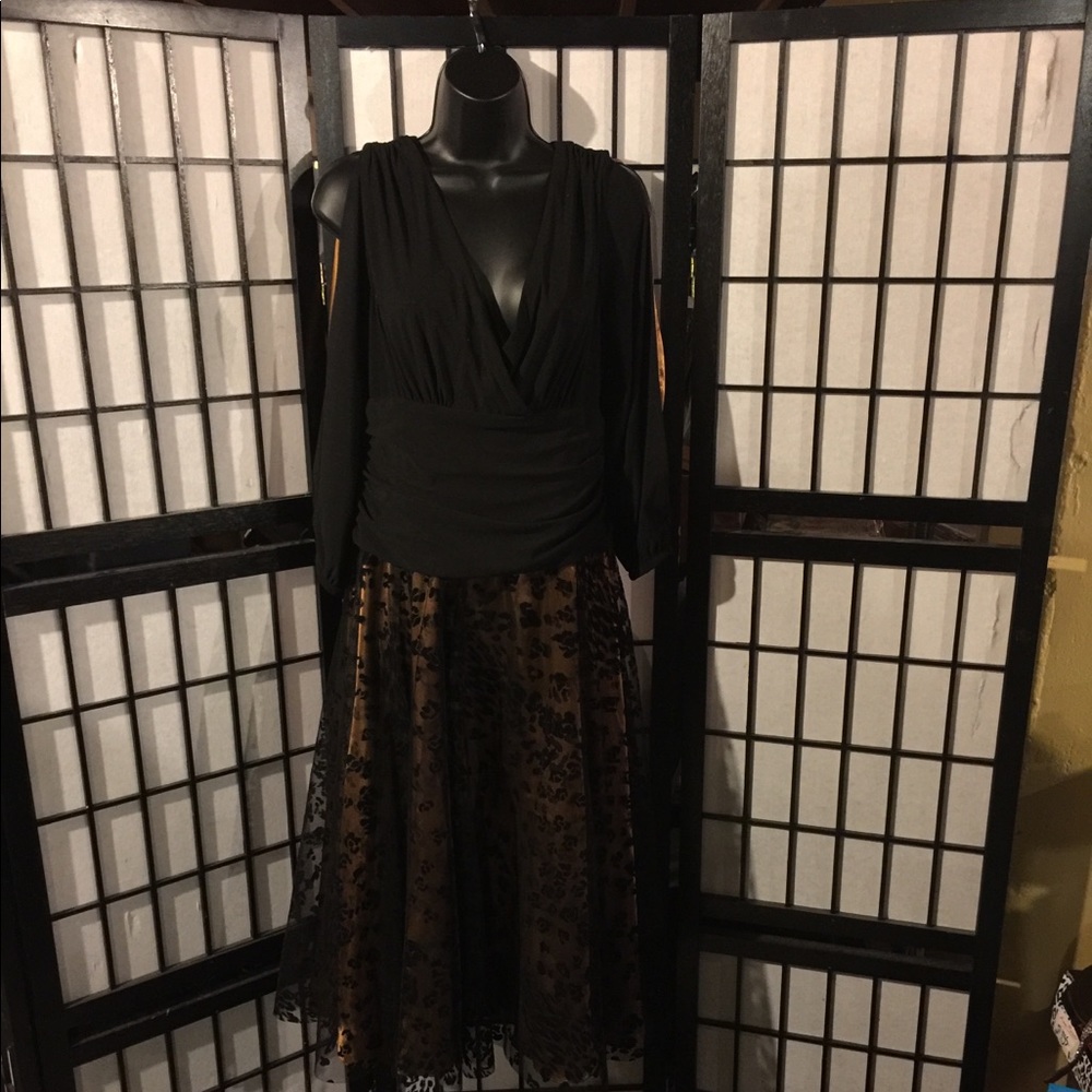 Black and gold dress